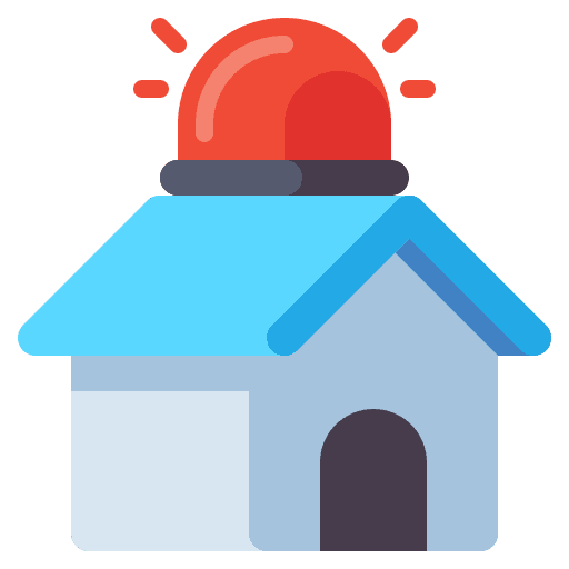 Alarm system shield security badge icon