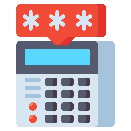 Alarms smart lock code door icon