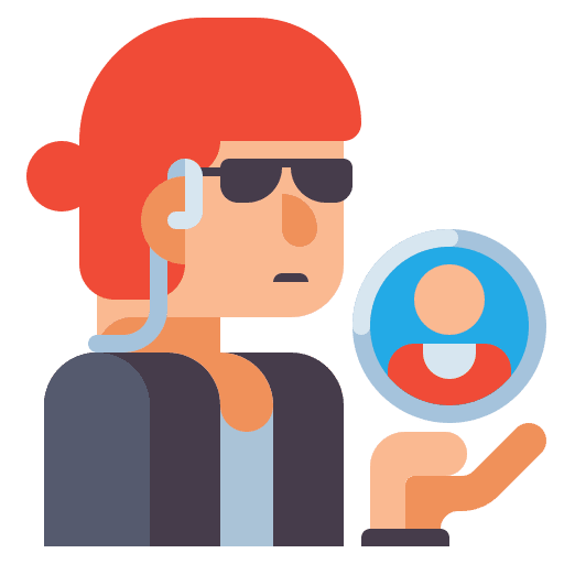 Bodyguard surveillance police professions and jobs icon