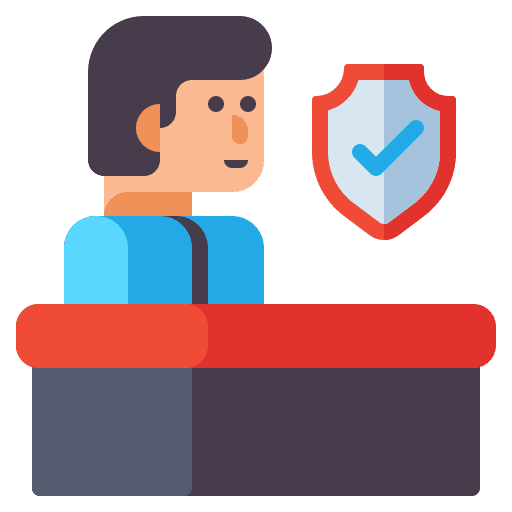 Front desk reception desk protection icon