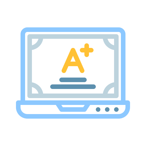 Grade grade exam elearning icon
