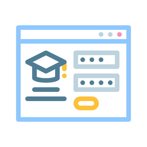 Login mortarboard lesson platform icon
