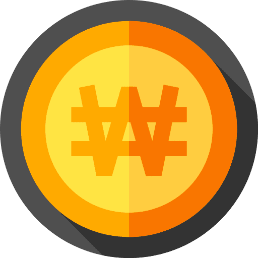 Won business and finance coin money icon