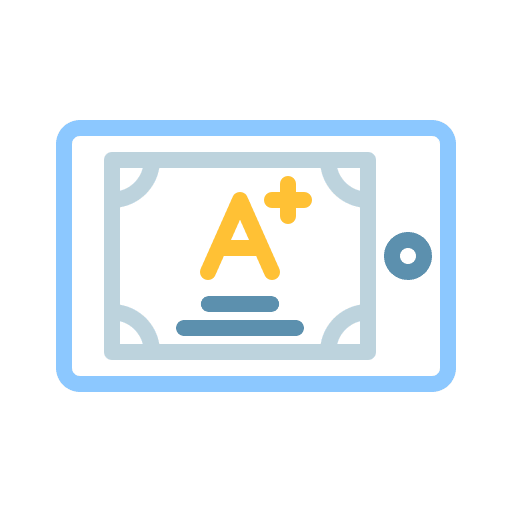 Grade grade quiz digital learning icon