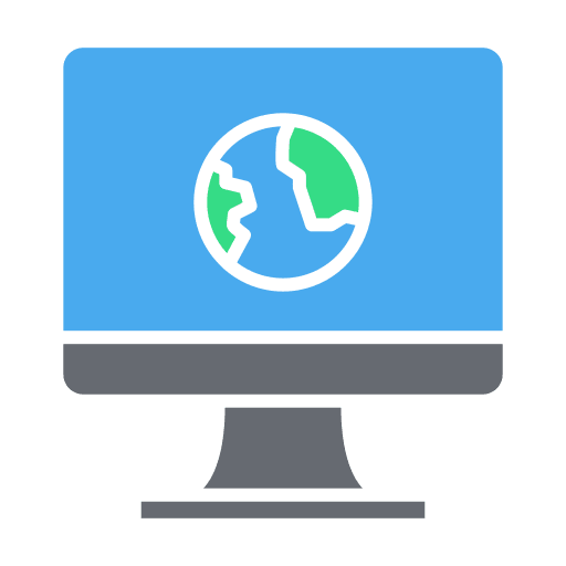 Earth globe monitor earth globe screen icon