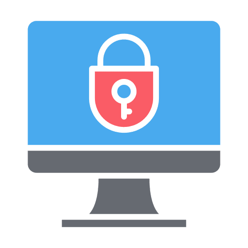Passcode desktop computer closed locked icon Passcode desktop computer closed locked icon