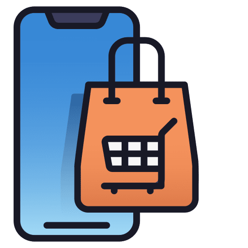 Mobile shopping mobile shopping shopping bag commerce and shopping icon