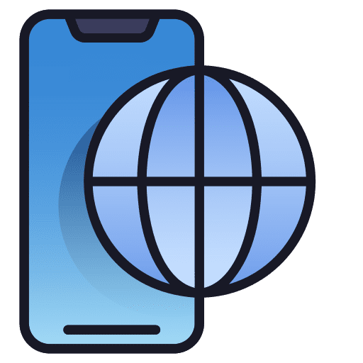 Mobile web world network global icon Mobile web world network global icon
