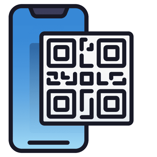 Qr code smartphone phone security icon Qr code smartphone phone security icon