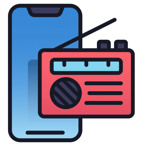 Radio music and multimedia mobile application music player icon Radio music and multimedia mobile application music player icon