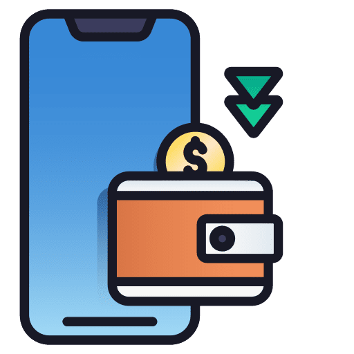 Receive money mobile phone ecommerce commerce and shopping icon Receive money mobile phone ecommerce commerce and shopping icon