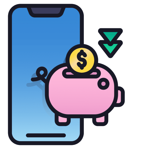 Saving money finance wallet mobile phone icon Saving money finance wallet mobile phone icon