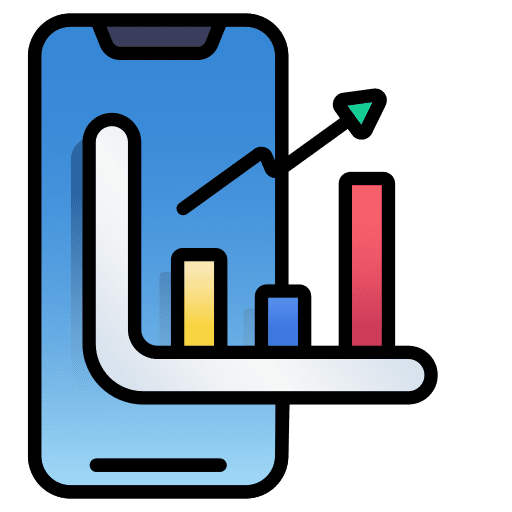 Stock chart market stock market smartphone icon Stock chart market stock market smartphone icon