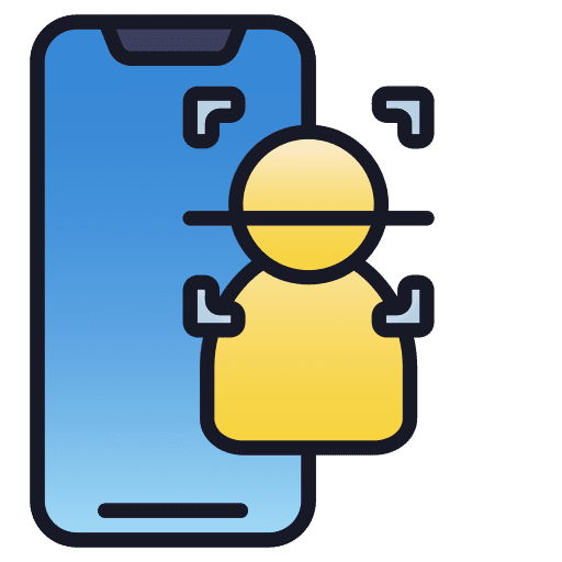 Face scan mobile phone face id face recognition icon Face scan mobile phone face id face recognition icon