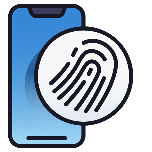 Fingerprint scan smartphone index finger electronics icon Fingerprint scan smartphone index finger electronics icon