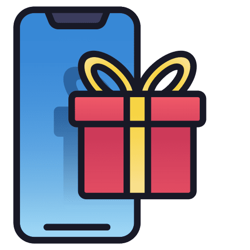 Gift box commerce and shopping present app icon Gift box commerce and shopping present app icon