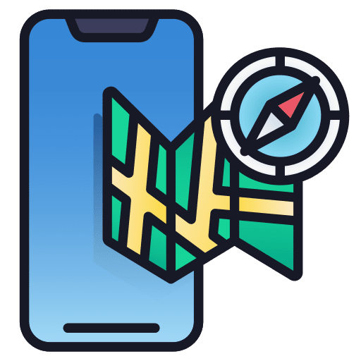 Mobile map maps and location mobile phone mobile application icon Mobile map maps and location mobile phone mobile application icon