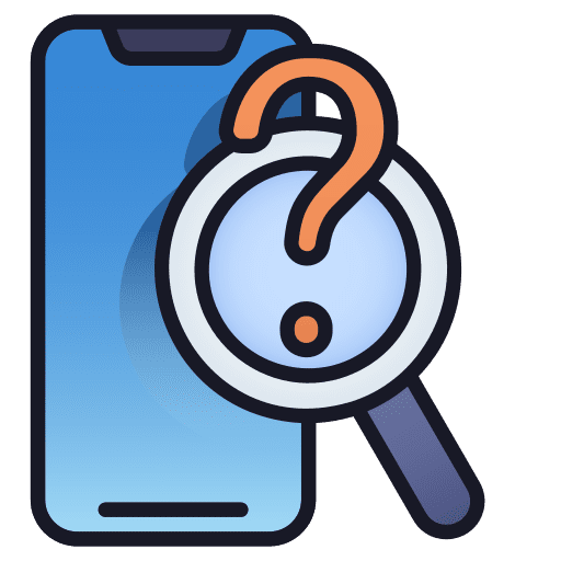 Research app electronics magnifying glass icon Research app electronics magnifying glass icon