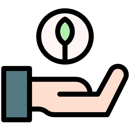 Hand ecology and environment protection nature icon