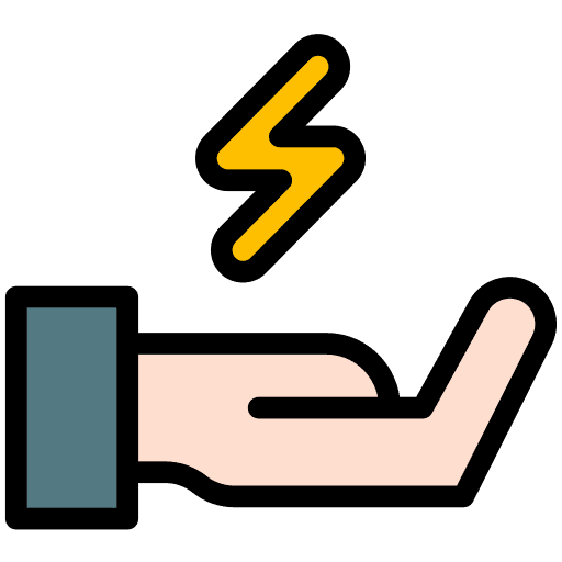 Save energy bolt hand ecology and environment icon Save energy bolt hand ecology and environment icon