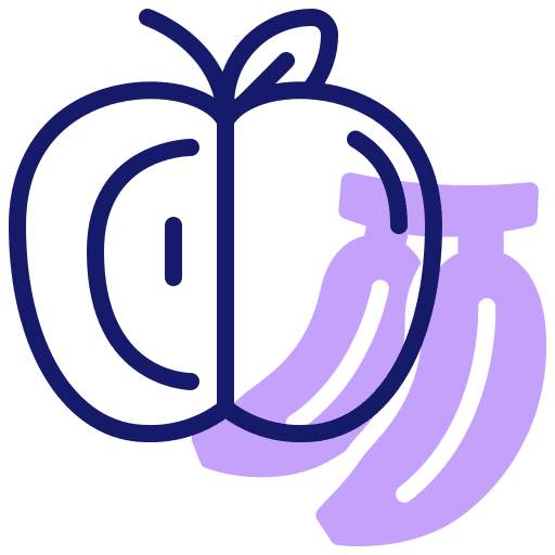 Fruit banana apple food and restaurant icon