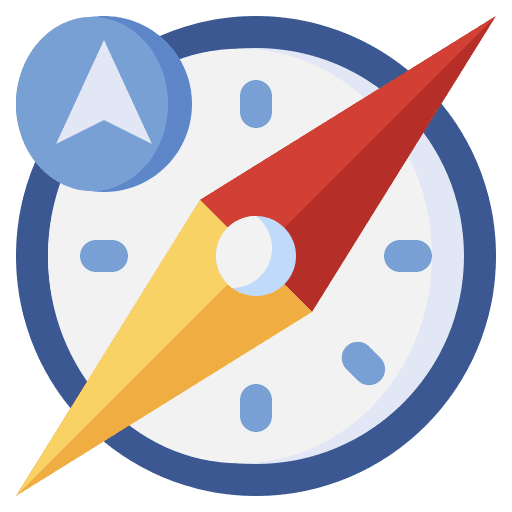Compass maps and location gps navigation icon