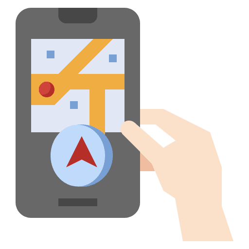 Smartphone mobile map navigation maps and location icon Smartphone mobile map navigation maps and location icon