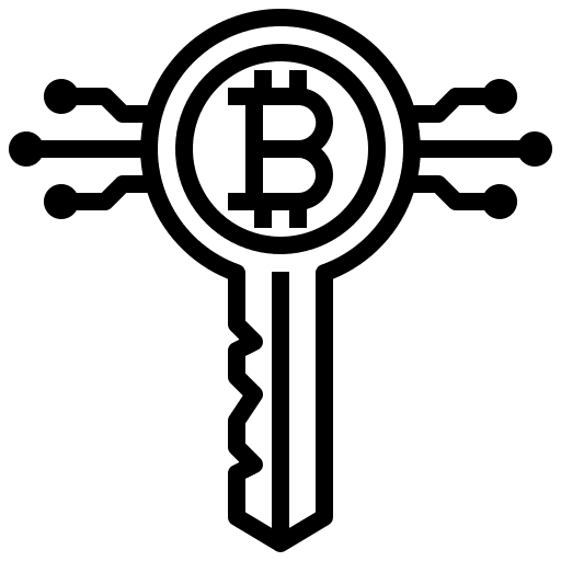 Digital key bitcoin encryption business and finance payment method icon Digital key bitcoin encryption business and finance payment method icon