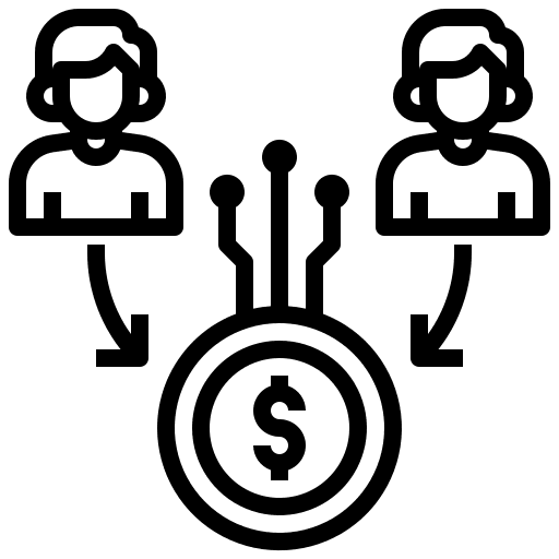 Peer to peer change management change business and finance icon Peer to peer change management change business and finance icon
