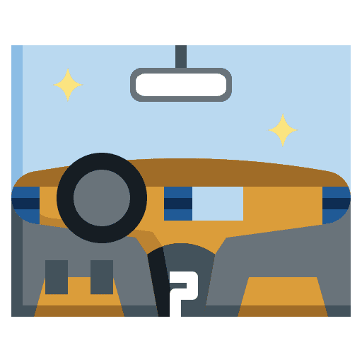 Interior transportation vehicle cleaning icon