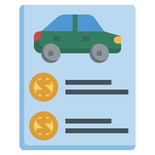 Promotion document list automobile icon Promotion document list automobile icon