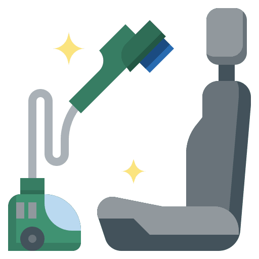Vacuum cleaning car parts transportation icon