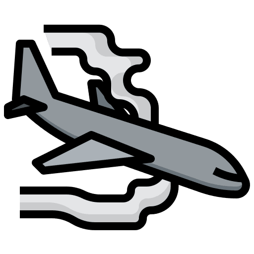 Airplane accident transportation smoke accident icon