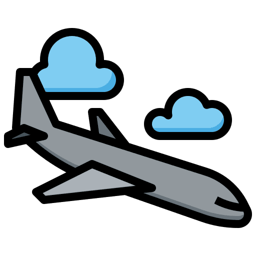 Land flight aeroplane landing travel icon