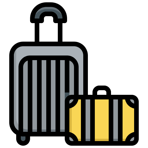 Baggage tools and utensils travelling suitcase icon