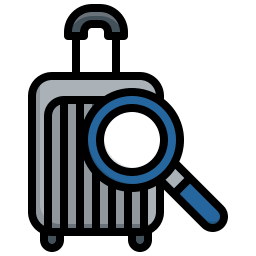 Inspection suitcase inspection luggage icon Inspection suitcase inspection luggage icon