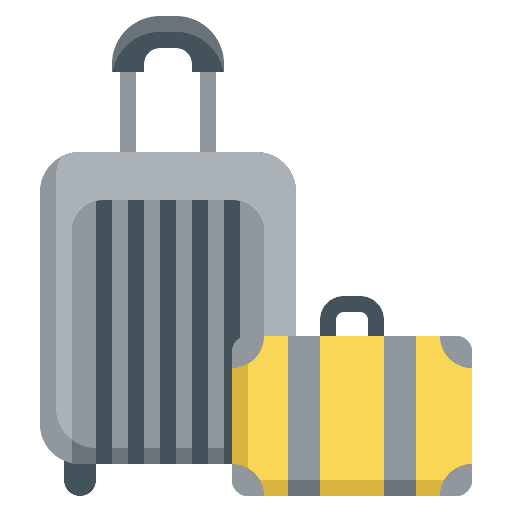 Baggage tools and utensils travel mala icon