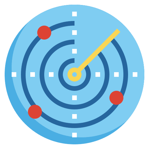 Radar proximity positional place icon