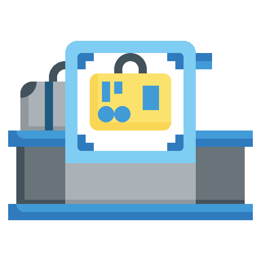 Scanner scanning luggage scan security icon Scanner scanning luggage scan security icon