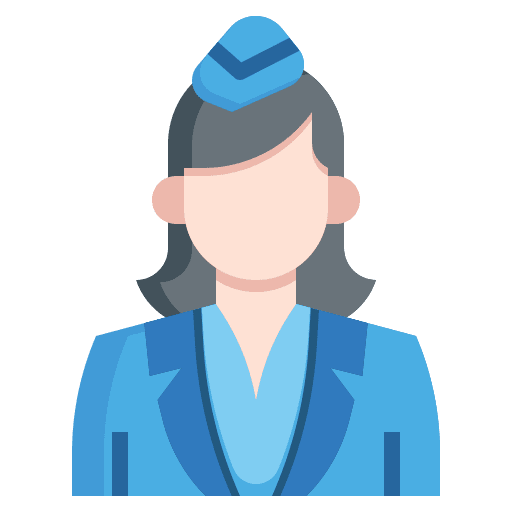 Stewardess flight attendant stewardess assistant icon Stewardess flight attendant stewardess assistant icon