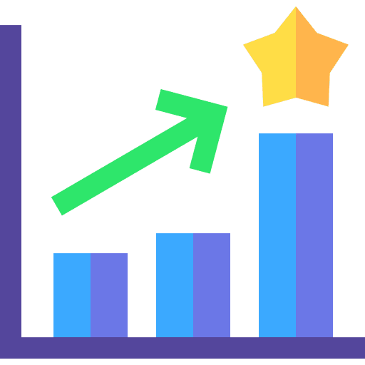 Rating bar graph analysis growth graph icon