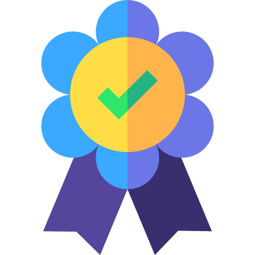 Check credibility rosette badge icon Check credibility rosette badge icon