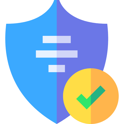 Protection shield check security icon Protection shield check security icon