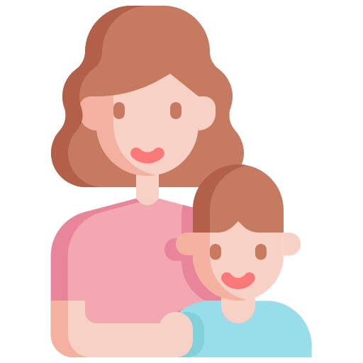 Mother son kid children icon