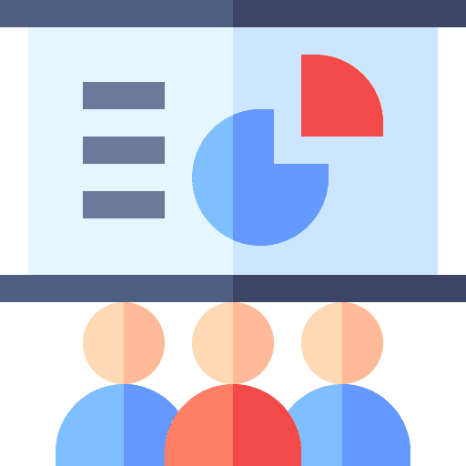 Training pie chart presentation business icon Training pie chart presentation business icon