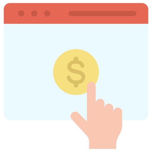 Cost per click seo and web internet dollar symbol icon Cost per click seo and web internet dollar symbol icon