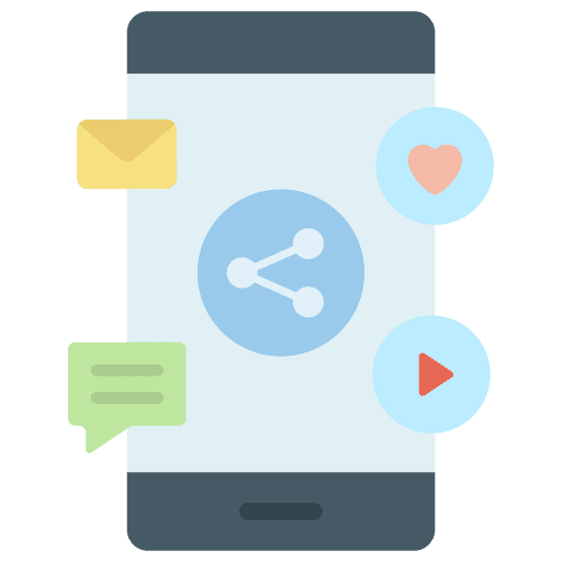Social media phone smartphone advertising icon