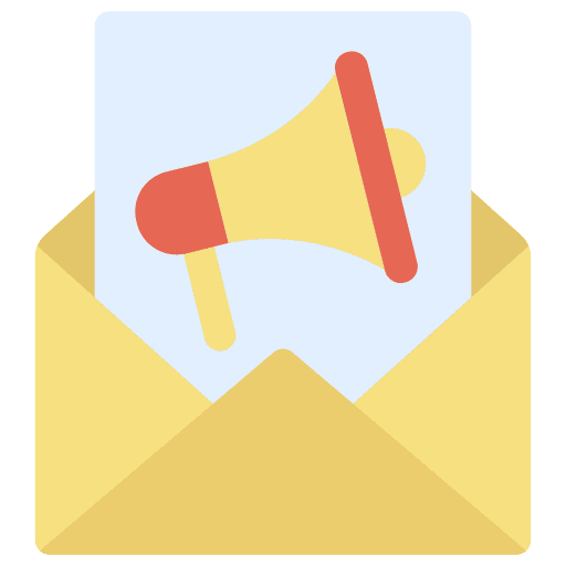 Email marketing megaphone campaign mail icon Email marketing megaphone campaign mail icon