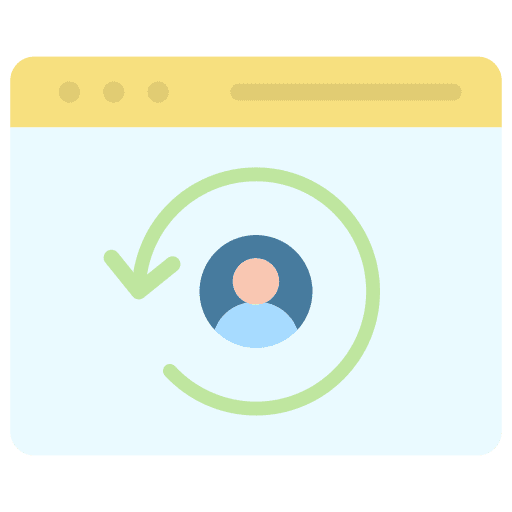 Returning visitor profile arrow web icon Returning visitor profile arrow web icon