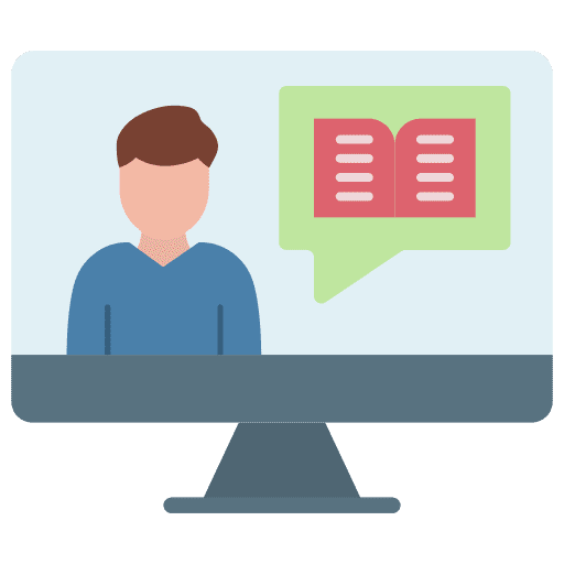 Storytelling user screen computer icon Storytelling user screen computer icon